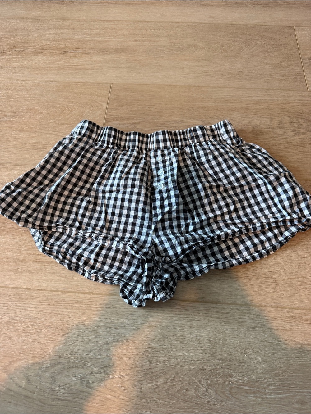 Fashion Nova Black and White Gingham Athletic Shorts
